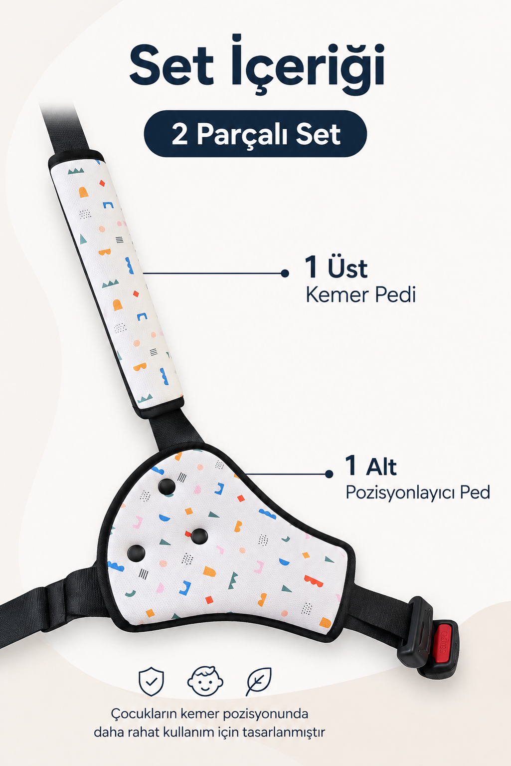 MIVIGO™ Çocuk Kemer Konfor Seti – 2 Parçalı