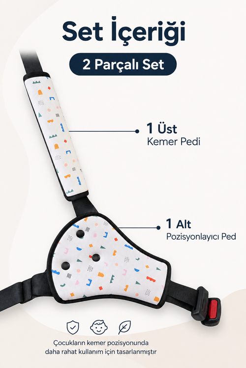 MIVIGO™ Çocuk Kemer Konfor Seti – 2 Parçalı