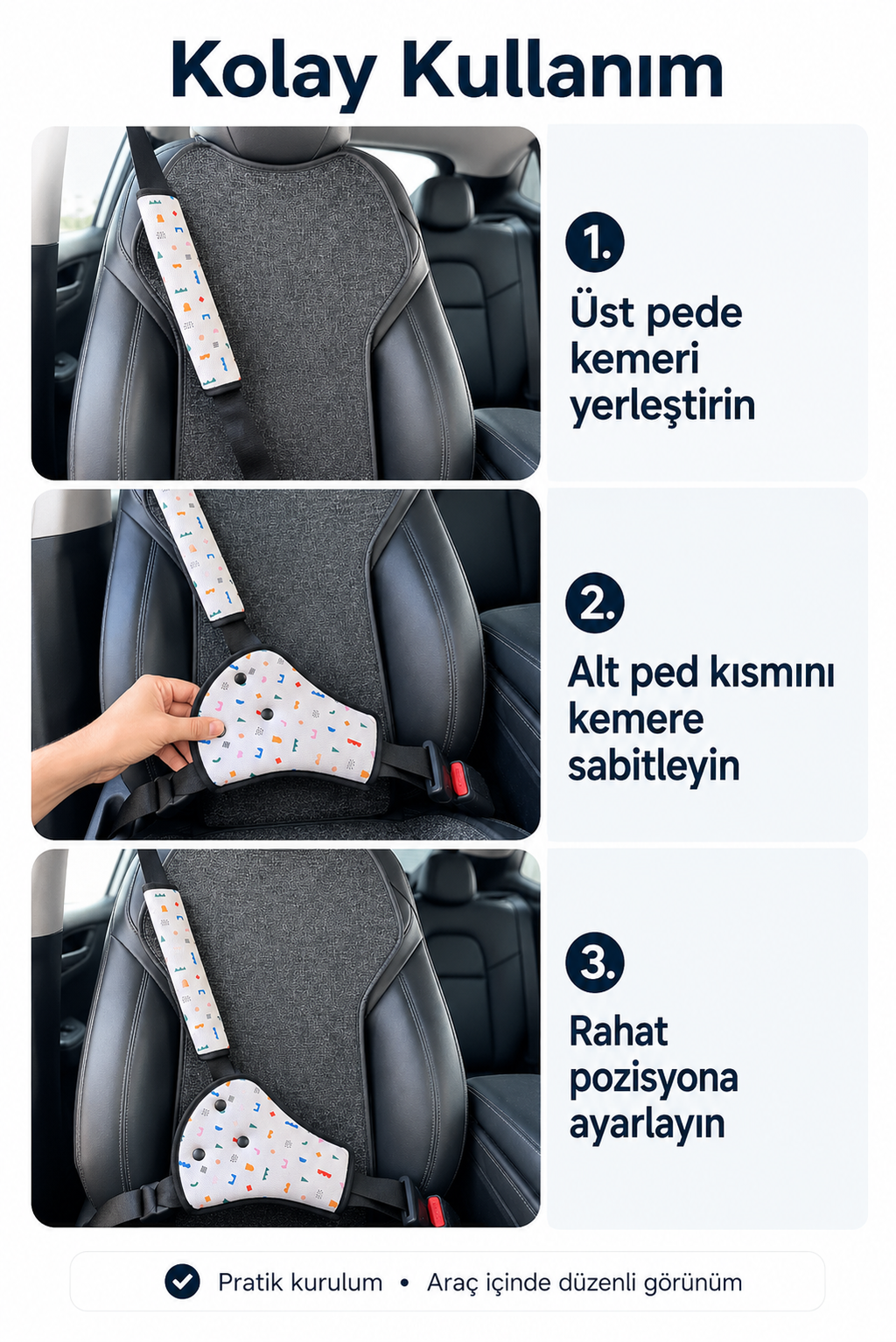 MIVIGO™ Çocuk Kemer Konfor Seti – 2 Parçalı